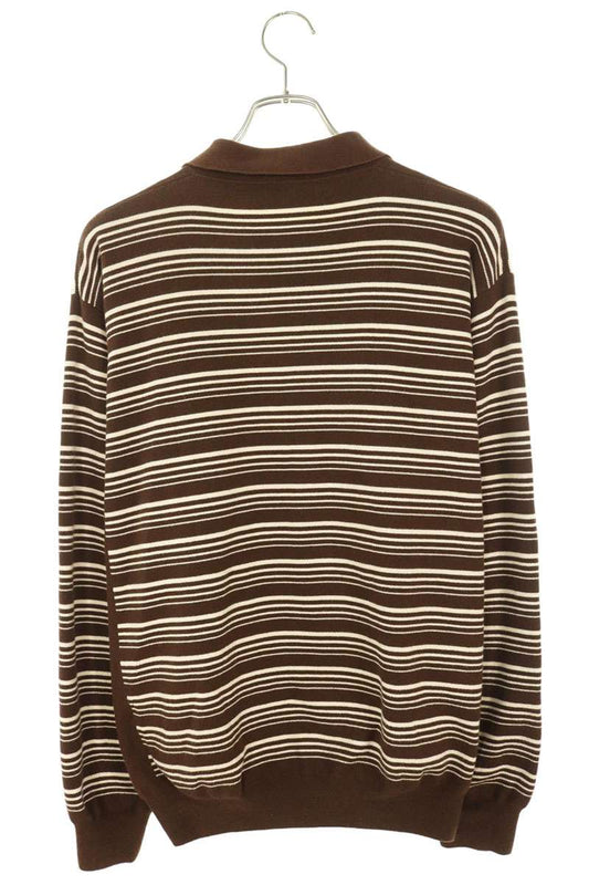 miumiu 23SS Striped Cotton Knit Sweater Brown/White Size 42