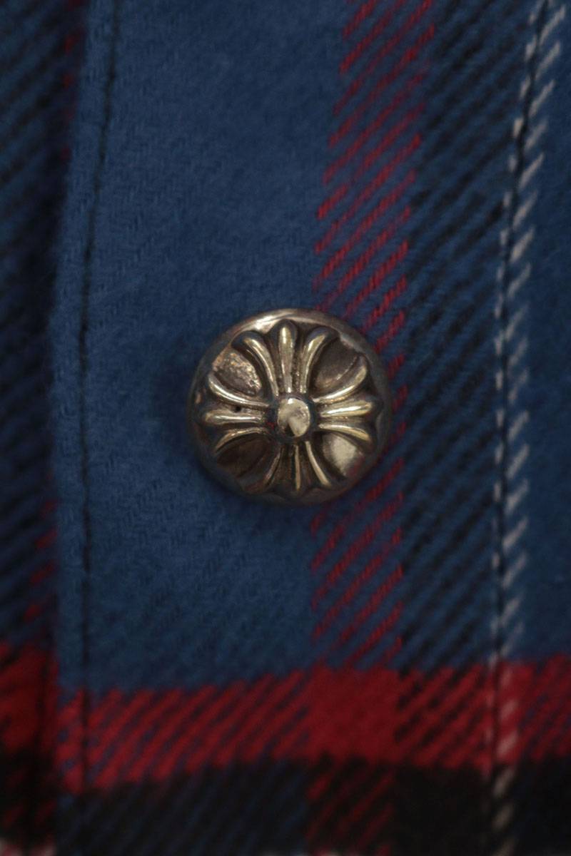 Chrome Hearts WORK DOG Cross Button Shirt Multi Size L