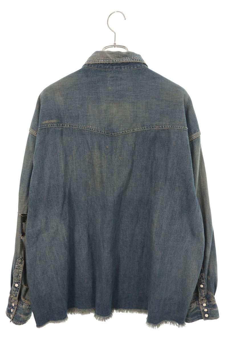 SAINT MICHAEL Vintage Denim Long Sleeve Shirt Blue Size XL