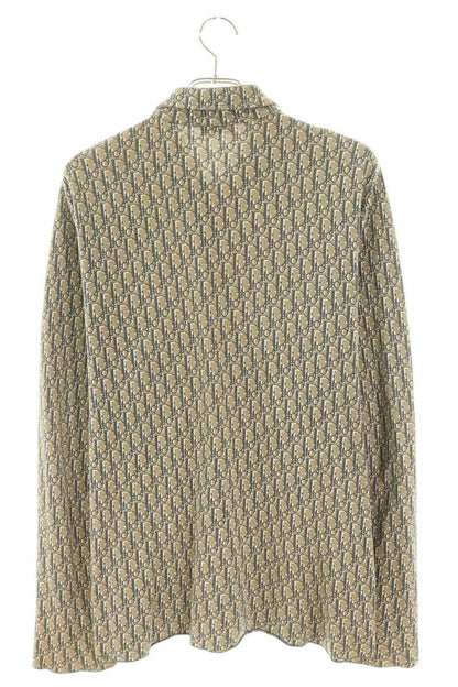 DIOR Oblique Pattern Cotton Knit Sweater Beige Size M