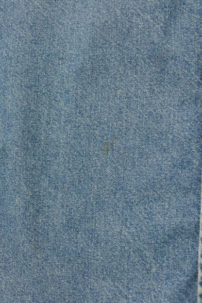 BALENCIAGA Logo Embroidered Denim Long Shirt Indigo Size 38