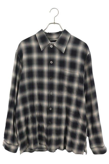 OUR LEGACY 26SS Ombre Check Viscose Long Sleeve Shirt B/W Size 46