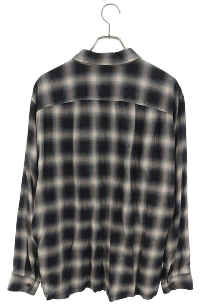 OUR LEGACY 26SS Ombre Check Viscose Long Sleeve Shirt B/W Size 46