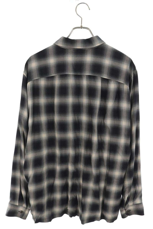 OUR LEGACY 26SS Ombre Check Viscose Long Sleeve Shirt B/W Size 46
