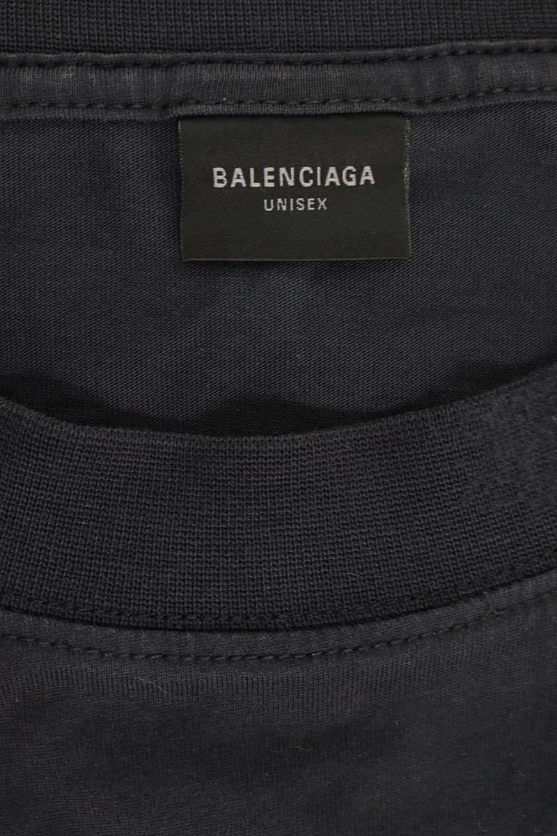 BALENCIAGA Graphic Print Distressed Long Sleeve Shirt Size 2