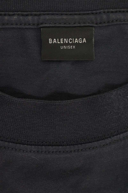 BALENCIAGA Graphic Print Distressed Long Sleeve Shirt Size 2
