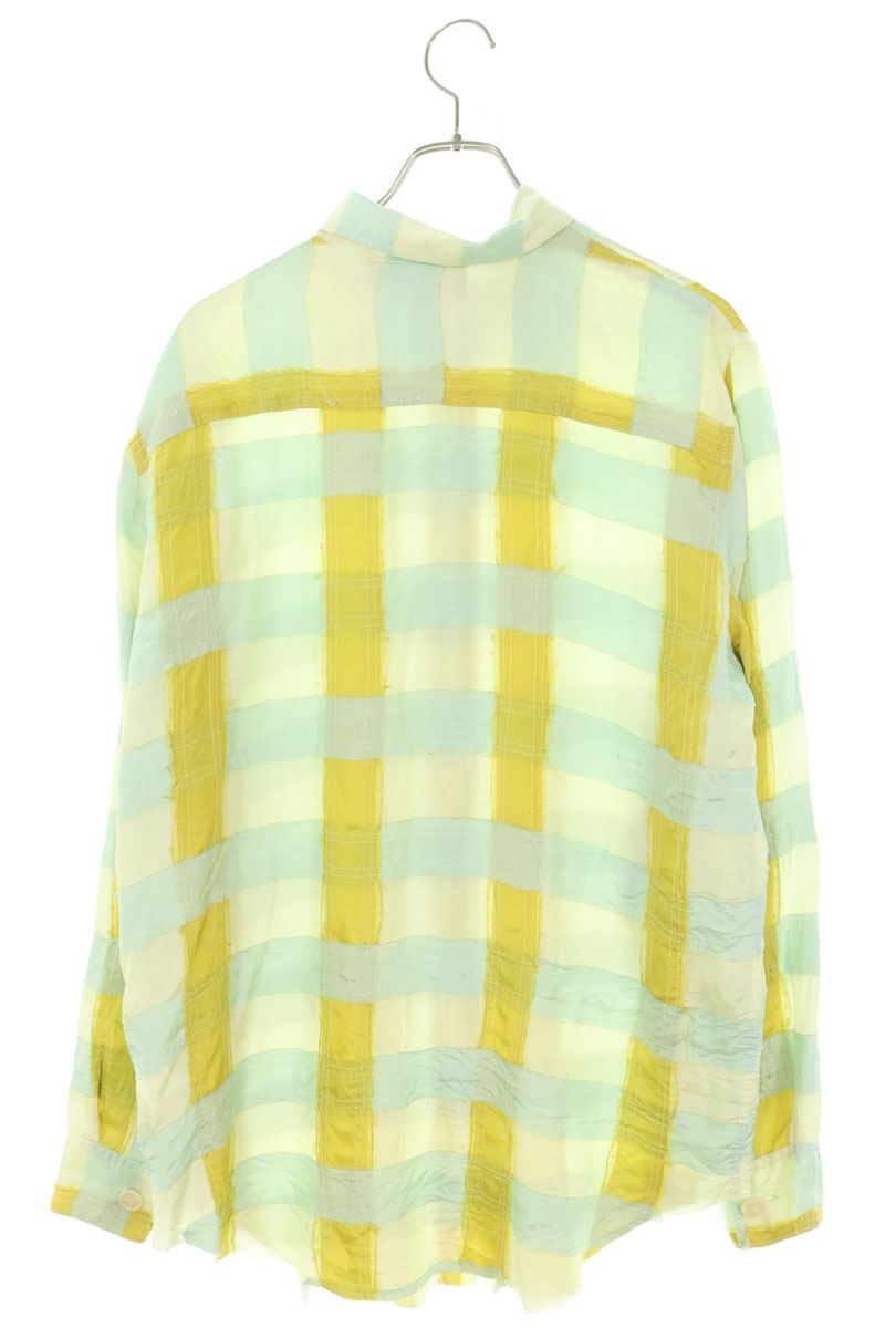 Edward Cuming Check Rayon Blend Shirt Yellow/Blue Size 2