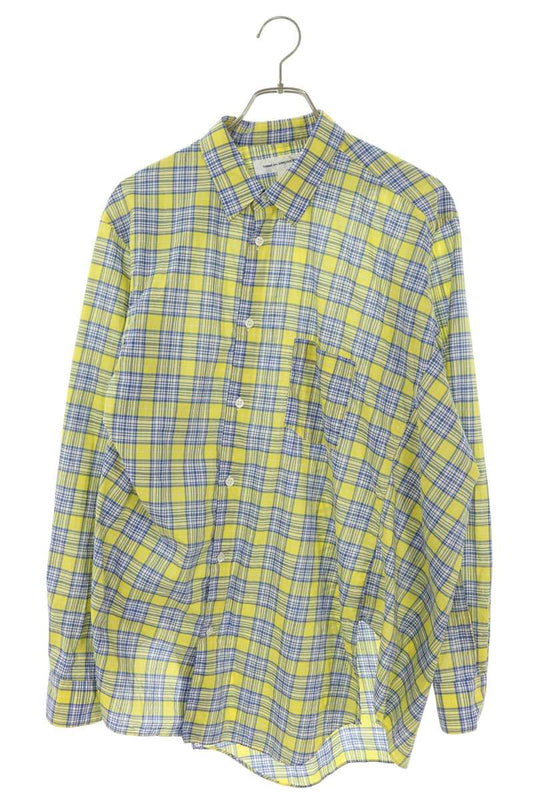 COMME des GARCONS SHIRT Plaid Asymmetric Cotton Shirt Size L