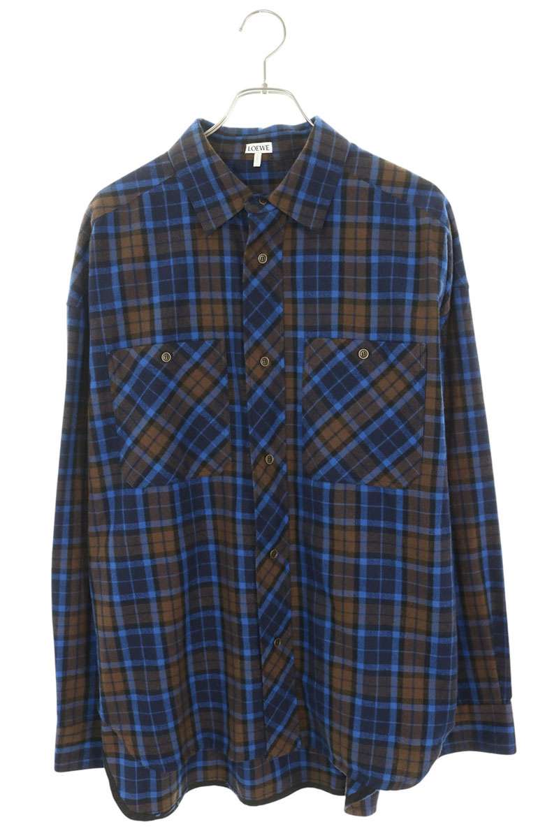LOEWE Check Cotton Long Sleeve Shirt H526Y05X30 Size 38