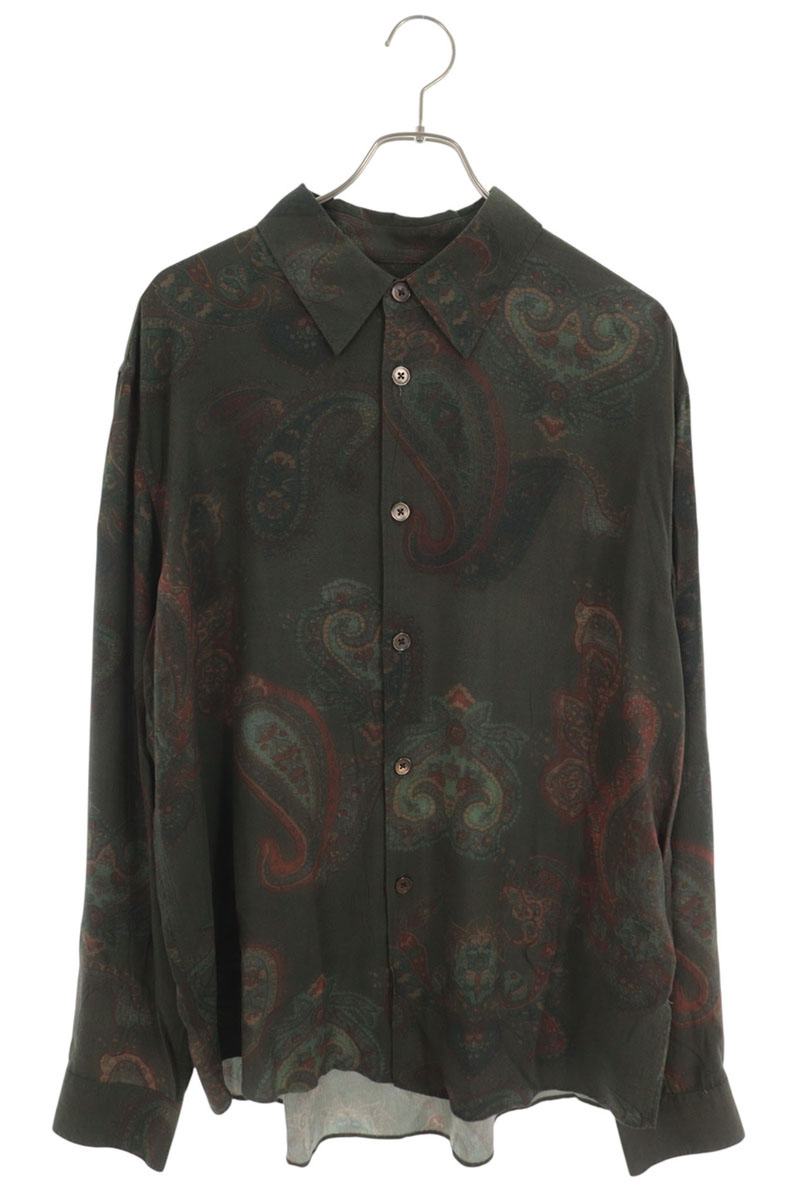 OUR LEGACY 26SS Beyond Paisley Rayon Shirt Green Size 48