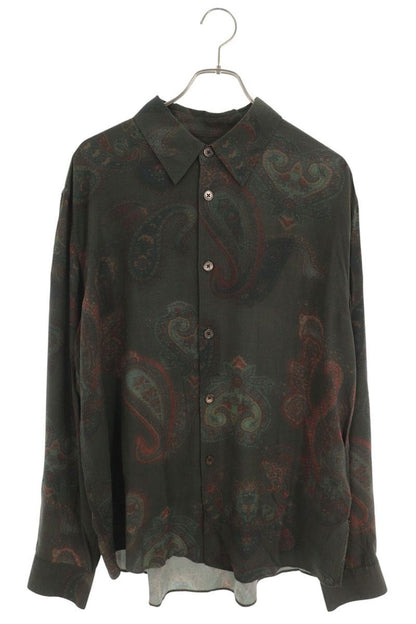 OUR LEGACY 26SS Beyond Paisley Rayon Shirt Green Size 48