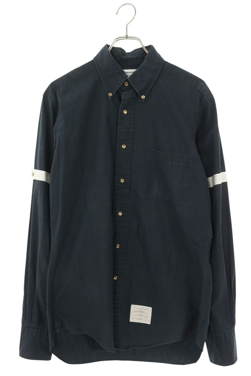 THOM BROWNE 50AW Cotton Button-Up Shirt Navy Size 3