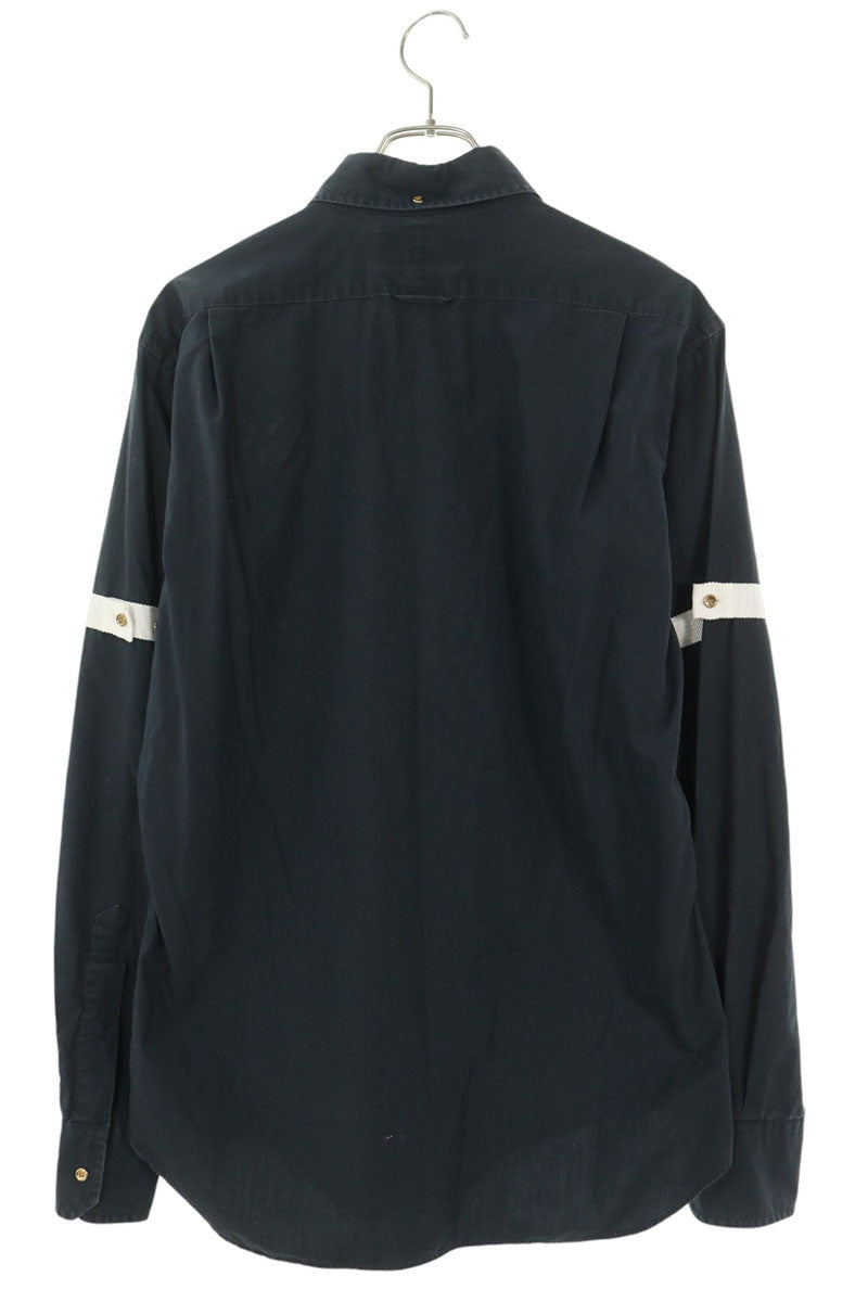 THOM BROWNE 50AW Cotton Button-Up Shirt Navy Size 3