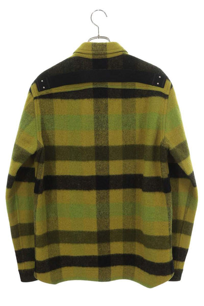 Rick Owens 23AW WFNP Check Wool Overshirt Green Shirt Size 48