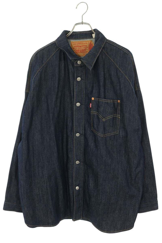 LEVI'S x NIKE Jordan Embossed Denim Overshirt Shirt Size XL