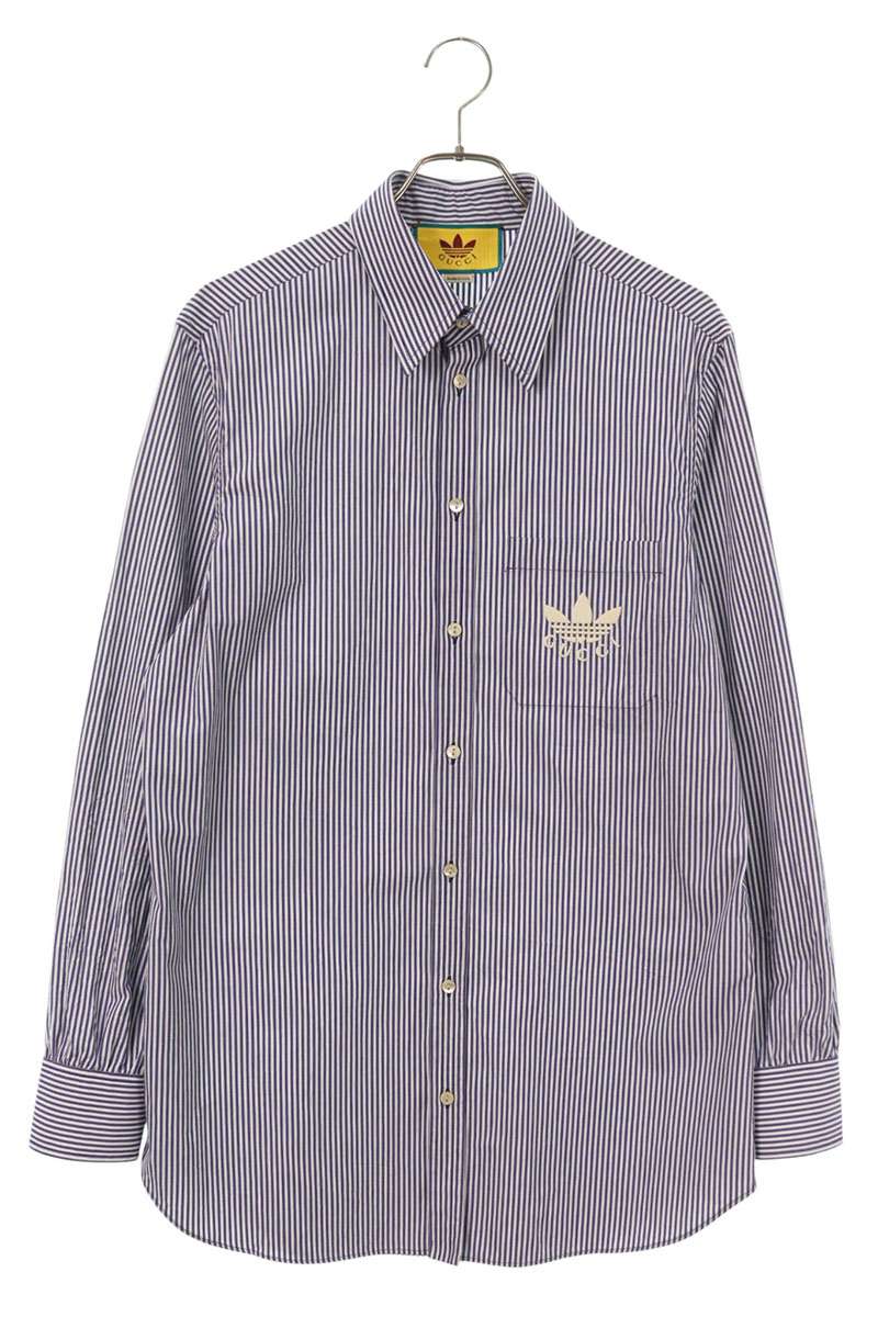 GUCCI x adidas Logo Embroidered Stripe Shirt Multi Size 40