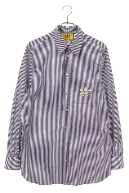 GUCCI x adidas Logo Embroidered Stripe Shirt Multi Size 40