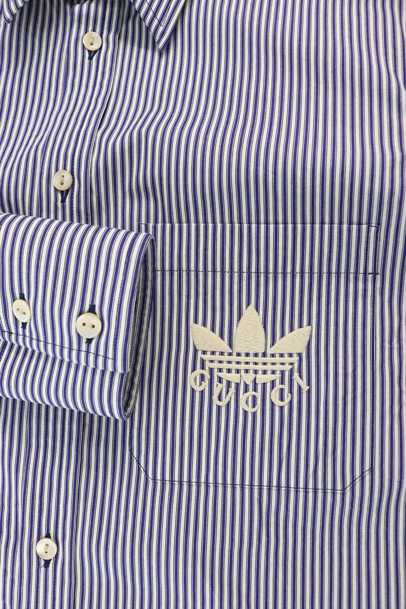 GUCCI x adidas Logo Embroidered Stripe Shirt Multi Size 40