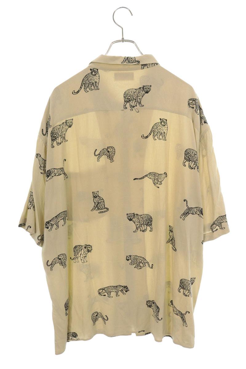 CELINE Hawaiian Loose Rayon Long Sleeve Shirt Yellow Size 41