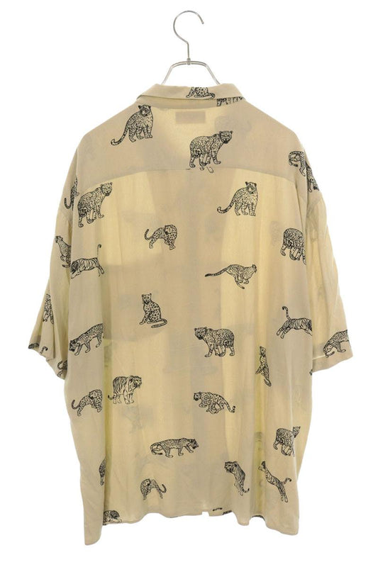 CELINE Hawaiian Loose Rayon Long Sleeve Shirt Yellow Size 41