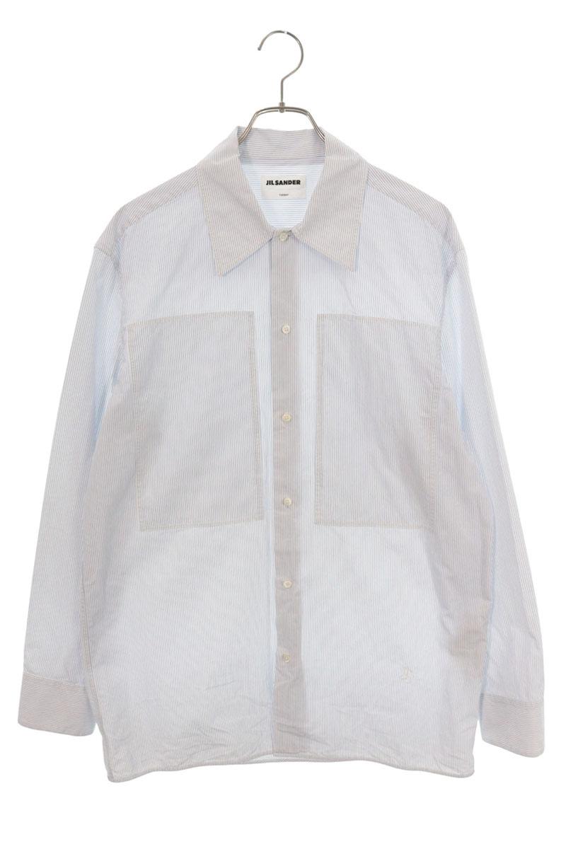 JILSANDER J24DL0104 Stripe Pocket Long Sleeve Shirt Size 39