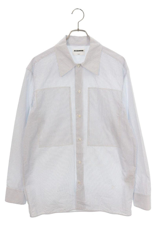 JILSANDER J24DL0104 Stripe Pocket Long Sleeve Shirt Size 39