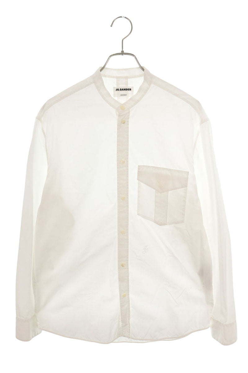 JILSANDER Stand Collar Long Sleeve Shirt White Size 39