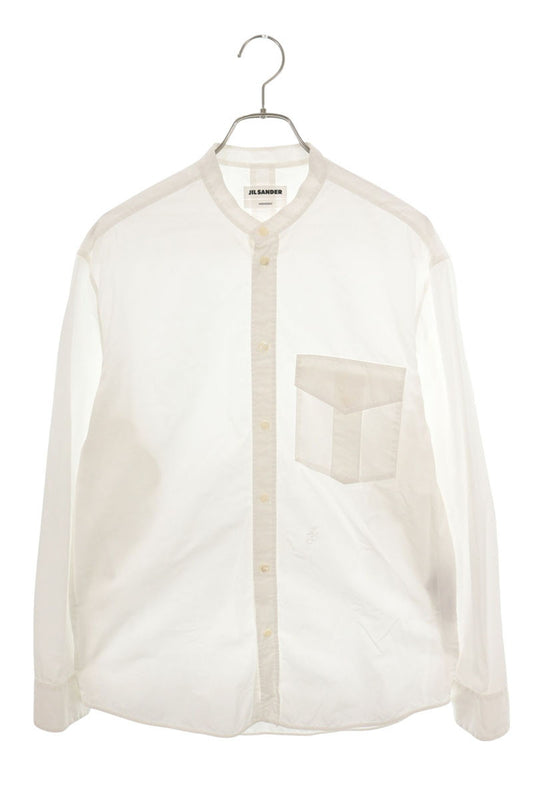 JILSANDER Stand Collar Long Sleeve Shirt White Size 39