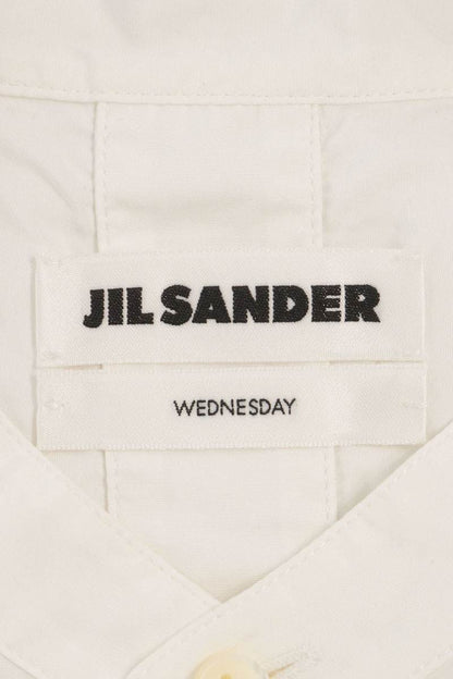 JILSANDER Stand Collar Long Sleeve Shirt White Size 39
