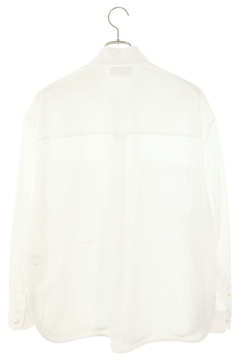CHANEL 26AW Logo Embroidered Chain Cotton Shirt Size 44