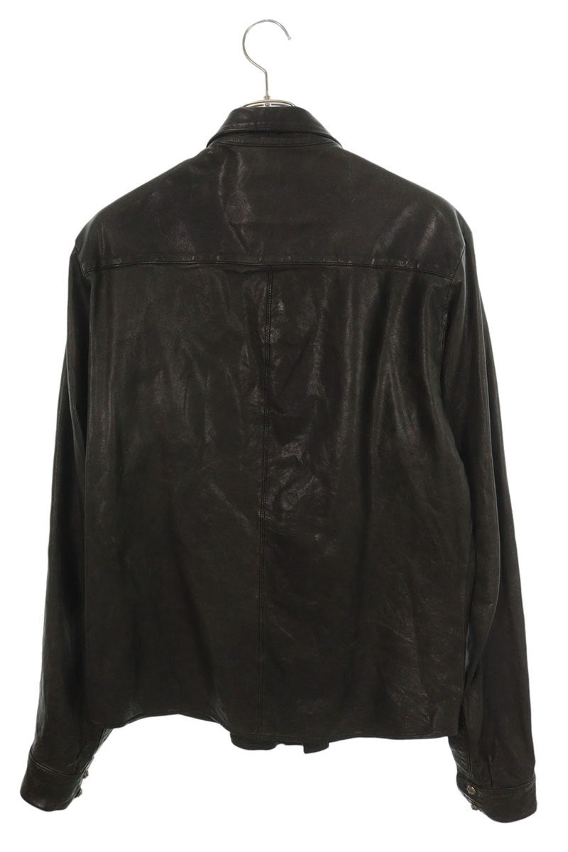 Chrome Hearts Cross Button Leather Shirt Size L