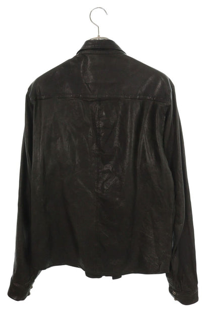 Chrome Hearts Cross Button Leather Shirt Size L