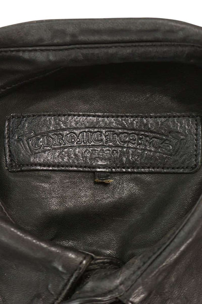 Chrome Hearts Cross Button Leather Shirt Size L