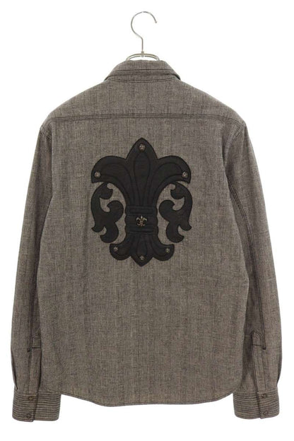Chrome Hearts BS Fleur Patch Hickory Denim Shirt Size M