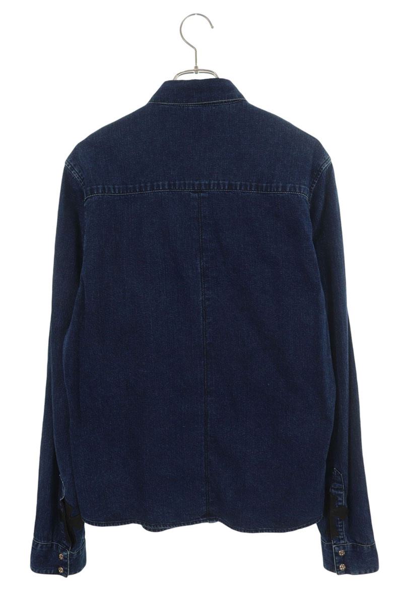 Chrome Hearts LOOSEENDS Cross Patch Denim Long Sleeve Shirt Size L