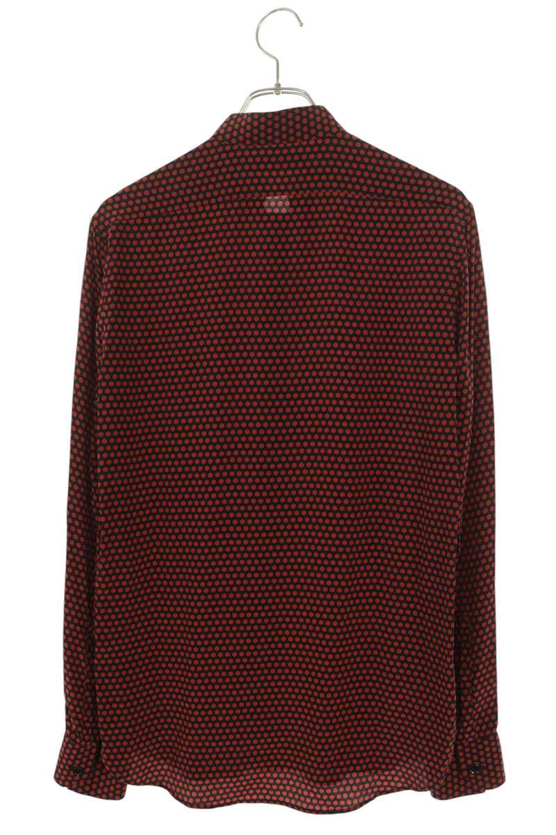 SAINT LAURENT PARIS Dot Print Silk Shirt Size 37
