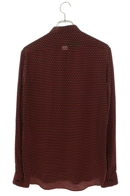SAINT LAURENT PARIS Dot Print Silk Shirt Size 37