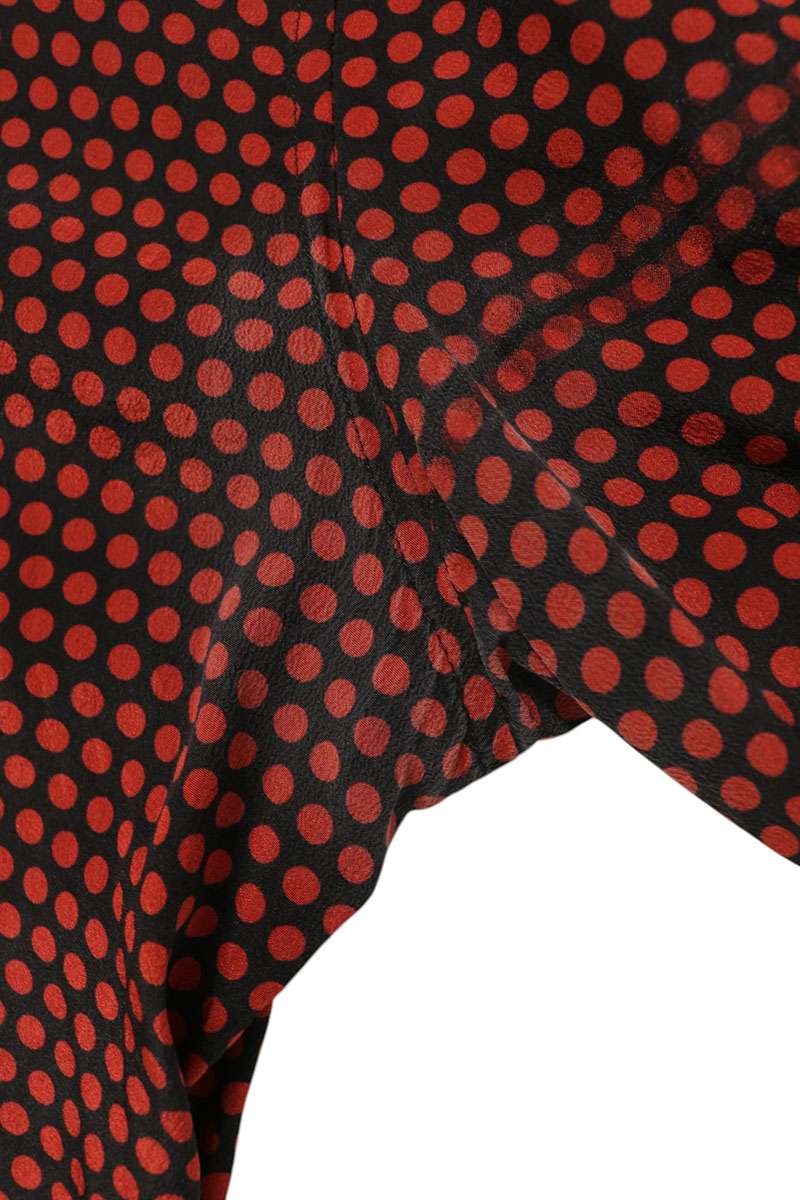 SAINT LAURENT PARIS Dot Print Silk Shirt Size 37