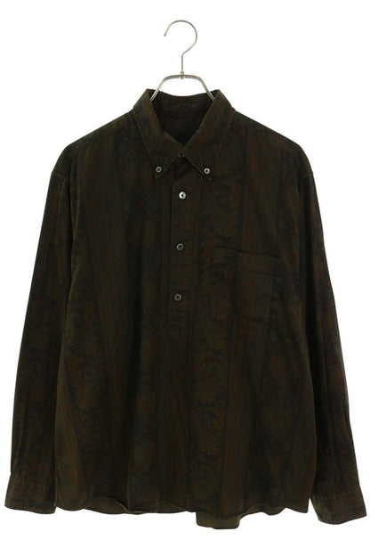 SOPHNET Paisley Cotton Long Sleeve Shirt Brown Size L