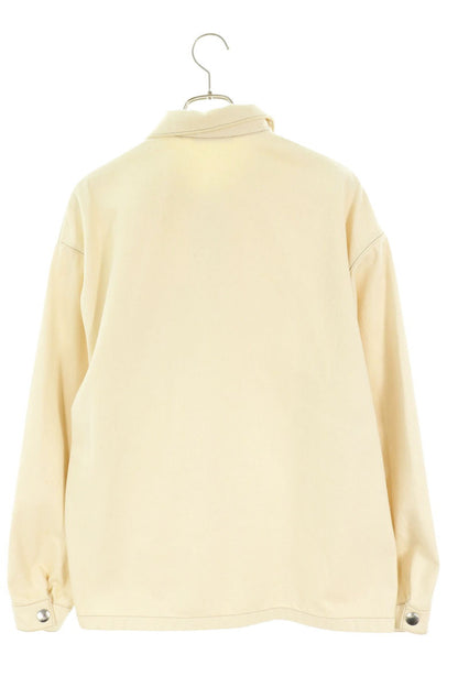 PRADA Triangle Logo Denim Shirt Beige Size M