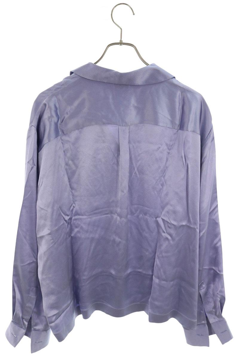LOEWE Anagram Pajama Silk Long Sleeve Shirt Purple Size 40