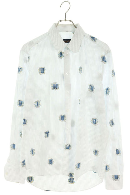 LOUISVUITTON 21AW Print Stripe Cotton Shirt Size S