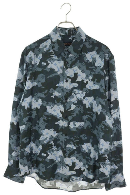 LOUISVUITTON 20AW Monogram Camo Silk Shirt Size M