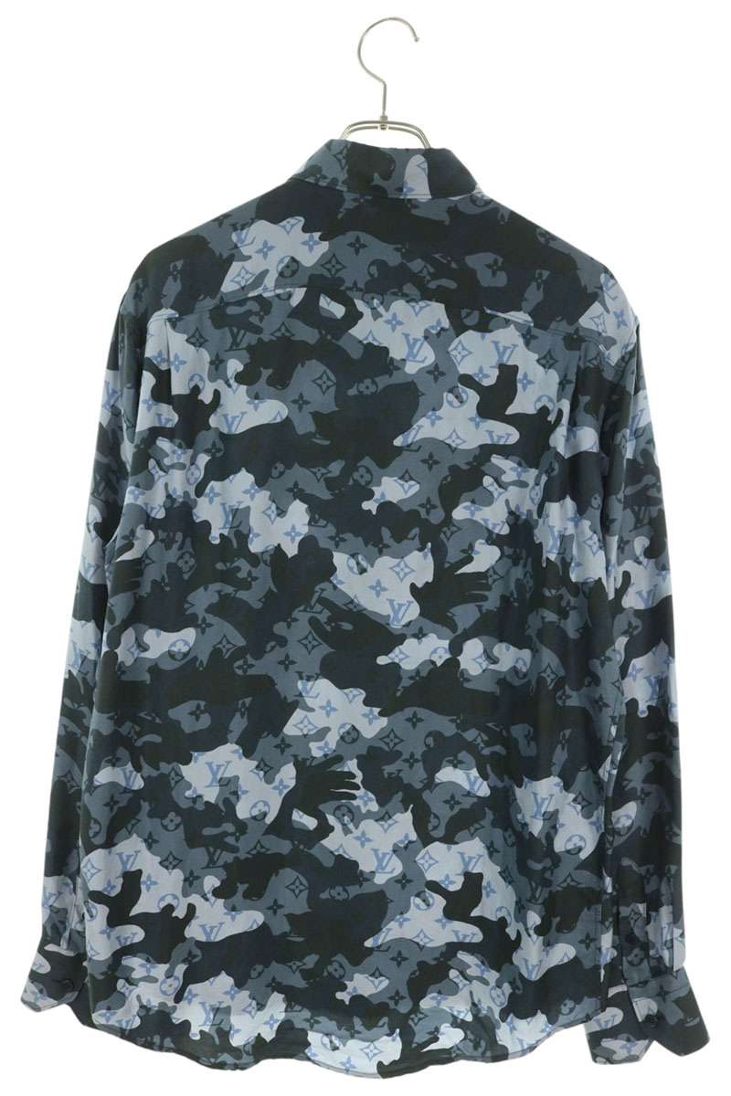 LOUISVUITTON 20AW Monogram Camo Silk Shirt Size M