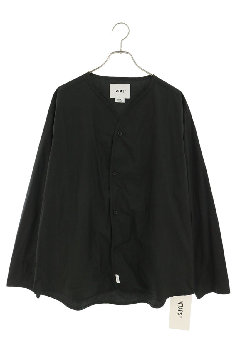 WTAPS 25AW No Collar Long Sleeve Shirt Black Size 3