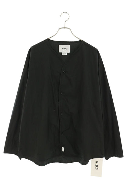 WTAPS 25AW No Collar Long Sleeve Shirt Black Size 3