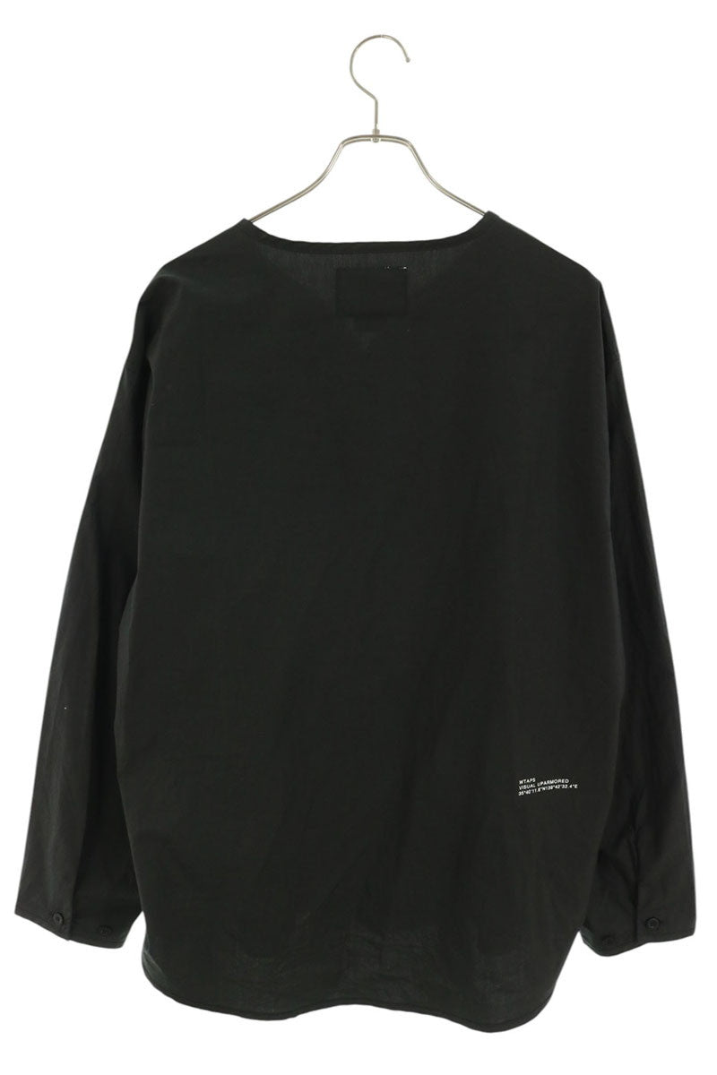 WTAPS 25AW No Collar Long Sleeve Shirt Black Size 3
