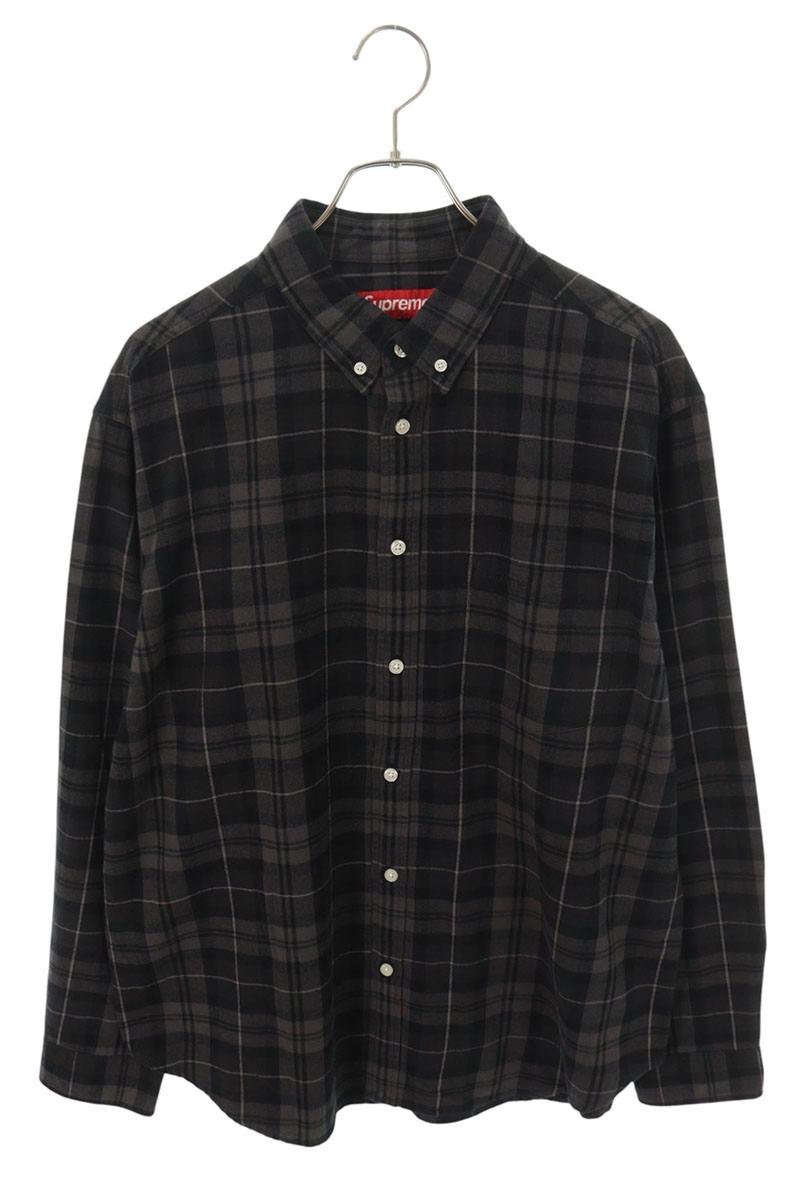 SUPREME 24AW Plaid Flannel Shirt Black Grey Size M