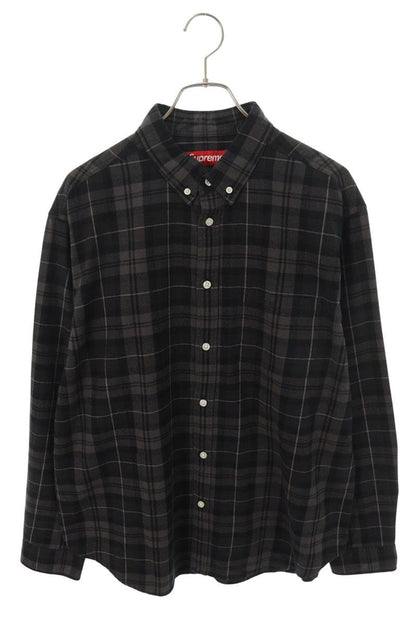 SUPREME 24AW Plaid Flannel Shirt Black Grey Size M