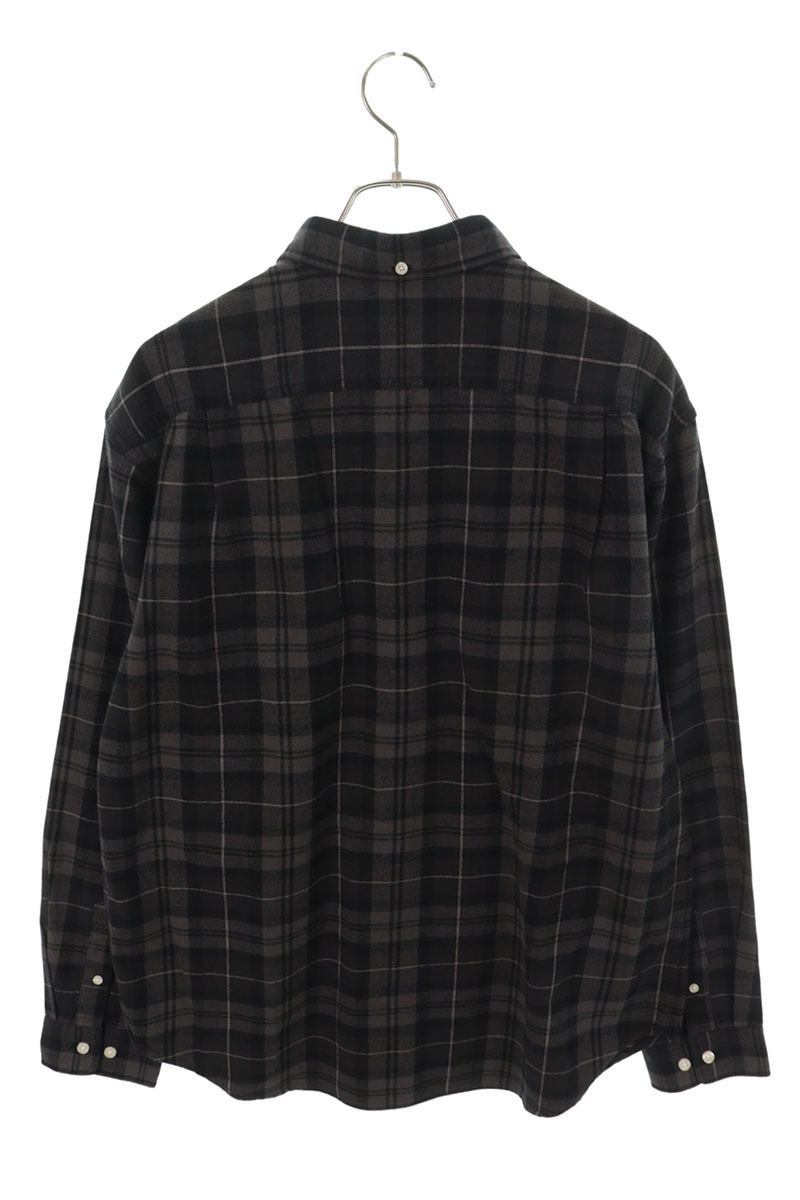 SUPREME 24AW Plaid Flannel Shirt Black Grey Size M